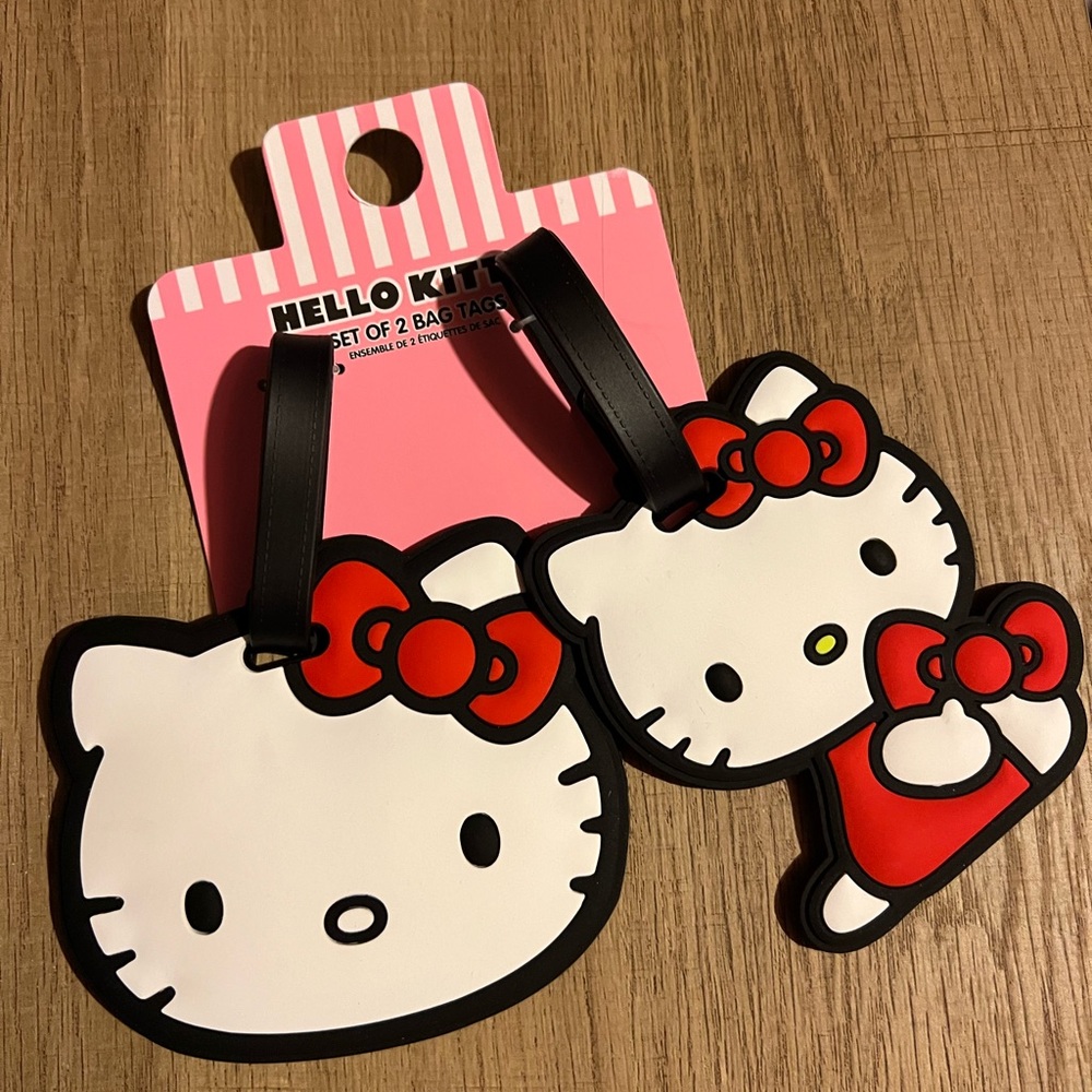 NWT Hello Kitty Luggage Tags Red + White Set of 2 Bag Tags